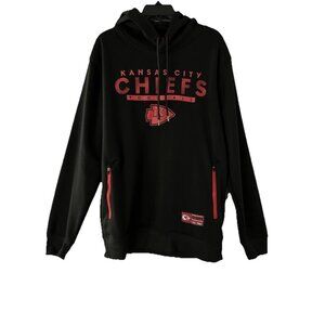 Kansas City Chiefs Hoodie Men’s Large Black Sweatshirt Fanatics Fleece Pullover